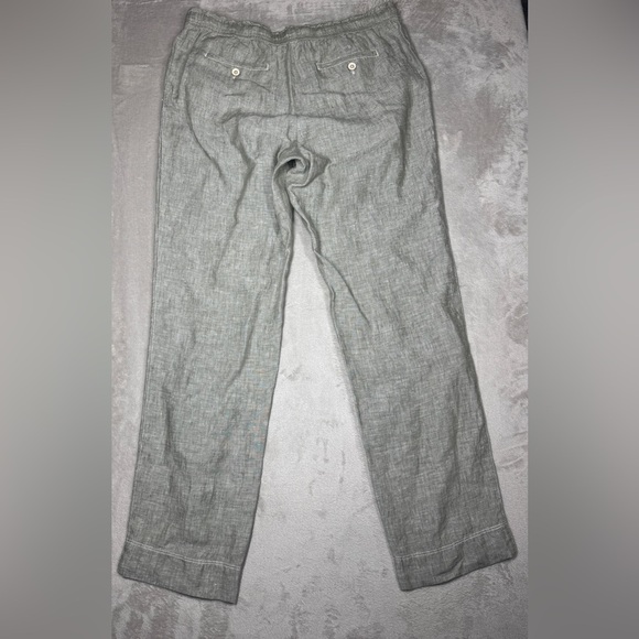 Tommy Bahama Women’s 100% Linen Green Casual Lagenlook Drawstring Pants Medium - Picture 10 of 15
